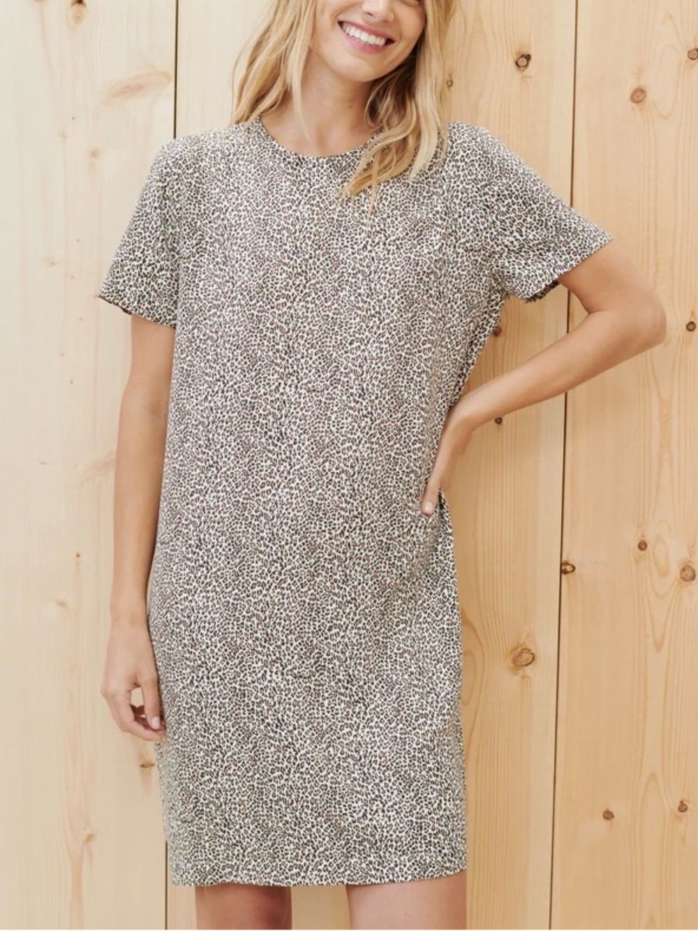 Jenni Kayne Leopard Print T Shirt Dress Plus Size XXL